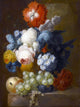 Tile Mural Still Life Of Roses Morning Glory By Jan Van Os, 6"x8", Matte