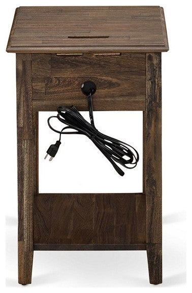 Night Stand, 1 Wood Drawer, Stable, Sturdy Constructed Distressed Jacobean