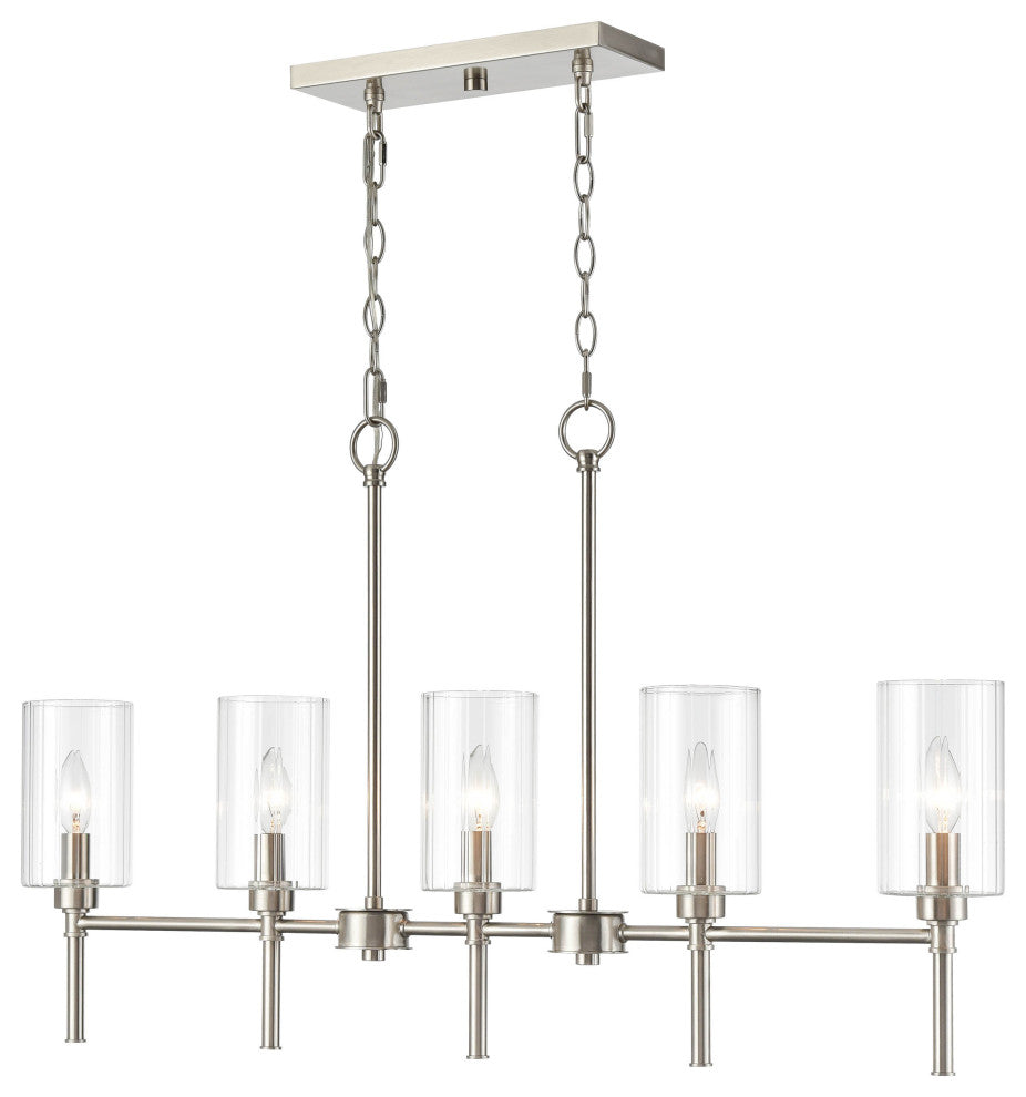 5 Light 36" Brushed Nickel Chandelier