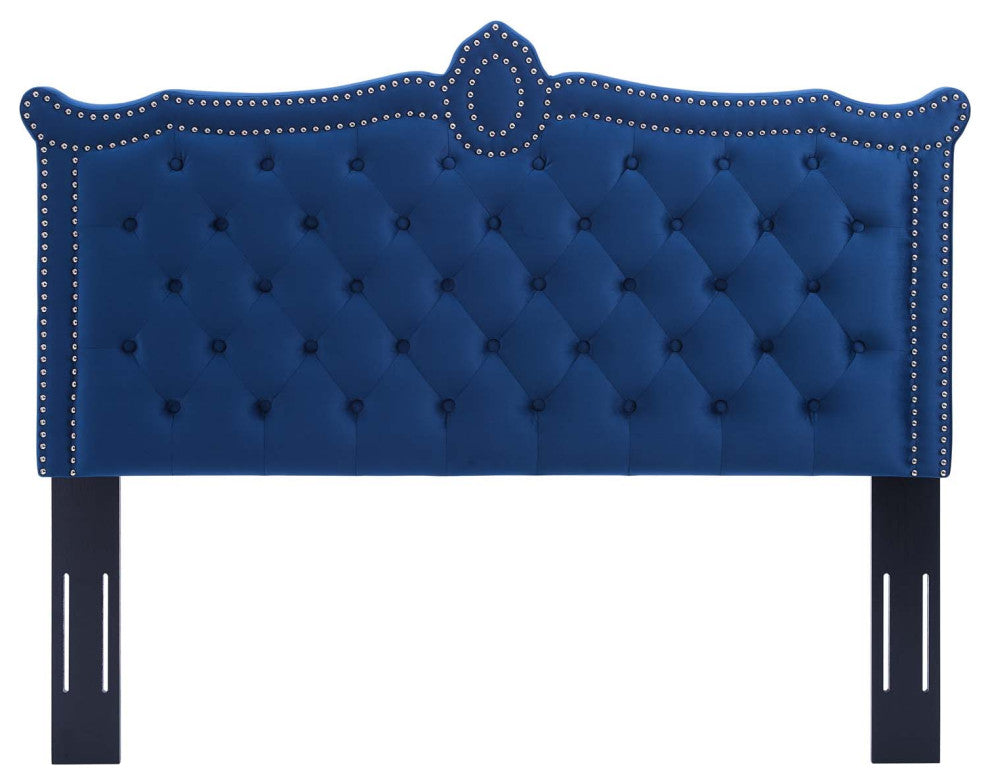 Louisa Tufted Performance Velvet King/California King Headboard, Navy