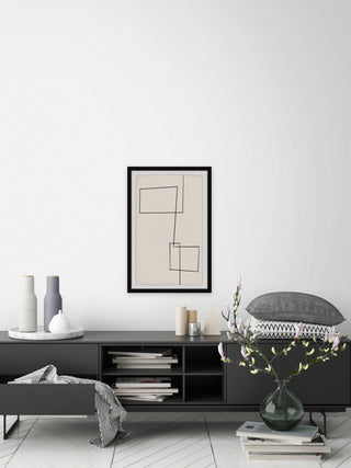 "Flowing Box Lines" Framed Painting Print, 12x18