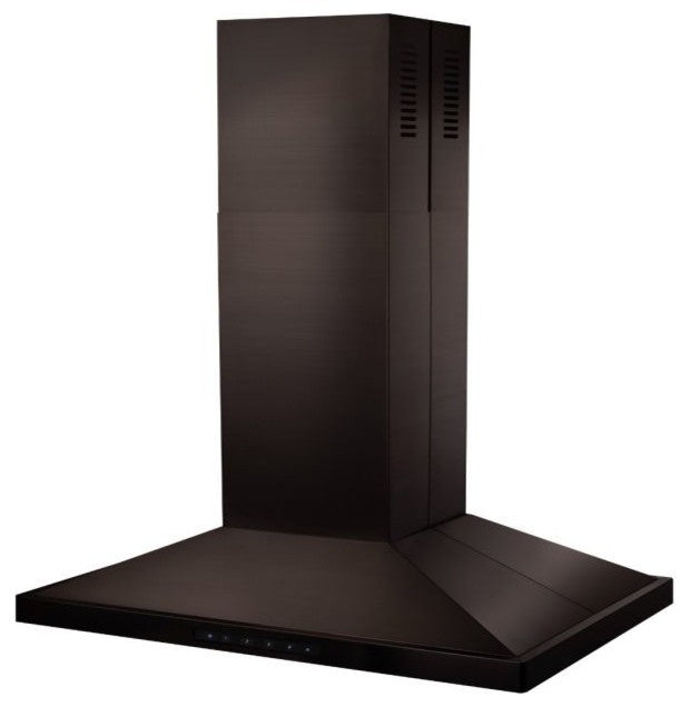ZLINE 36" Convertible Vent Island Mount Range Hood in Black Stainless Steel