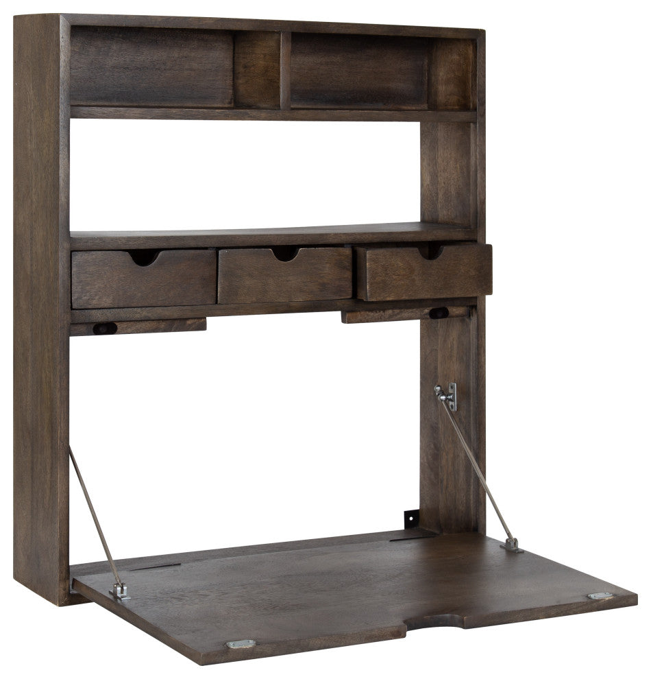 Georgie Wall Hanging Desk, Rustic Brown, 26x6x30
