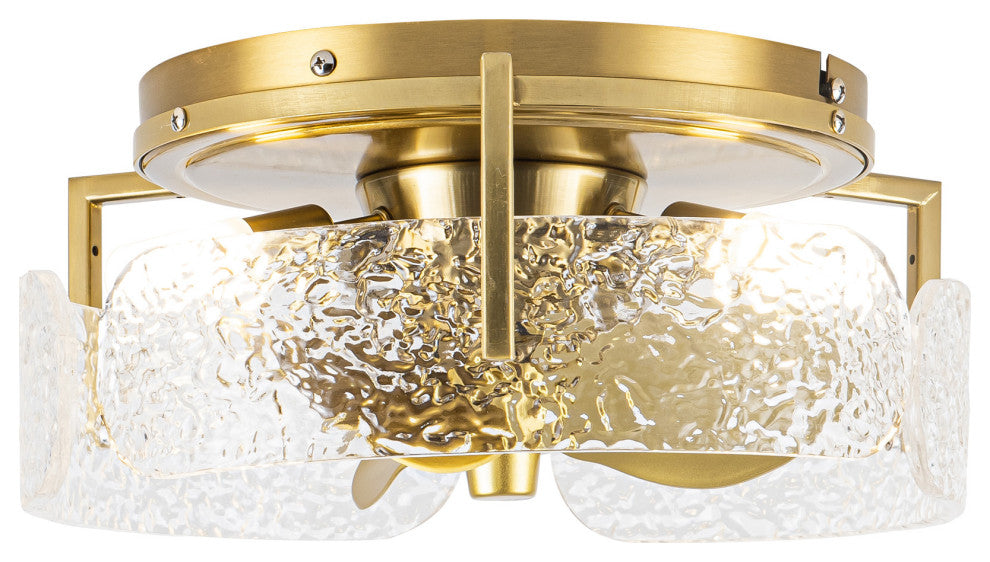 12.7-inch Modern Gold Small Flush Mount Ceiling Fan