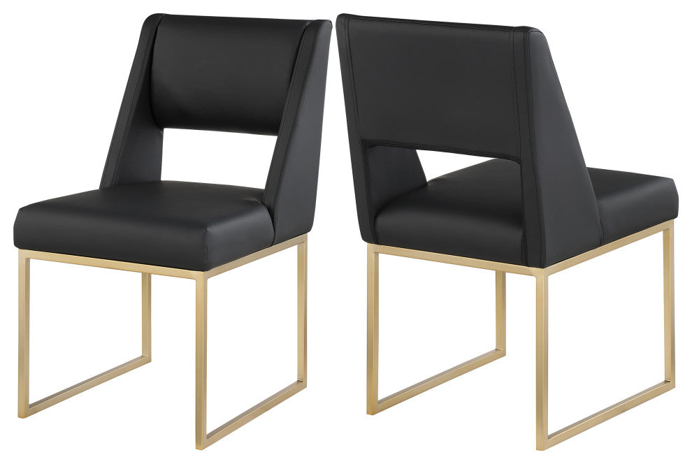 Jayce Faux Leather Dining Chair, Set of 2, Black