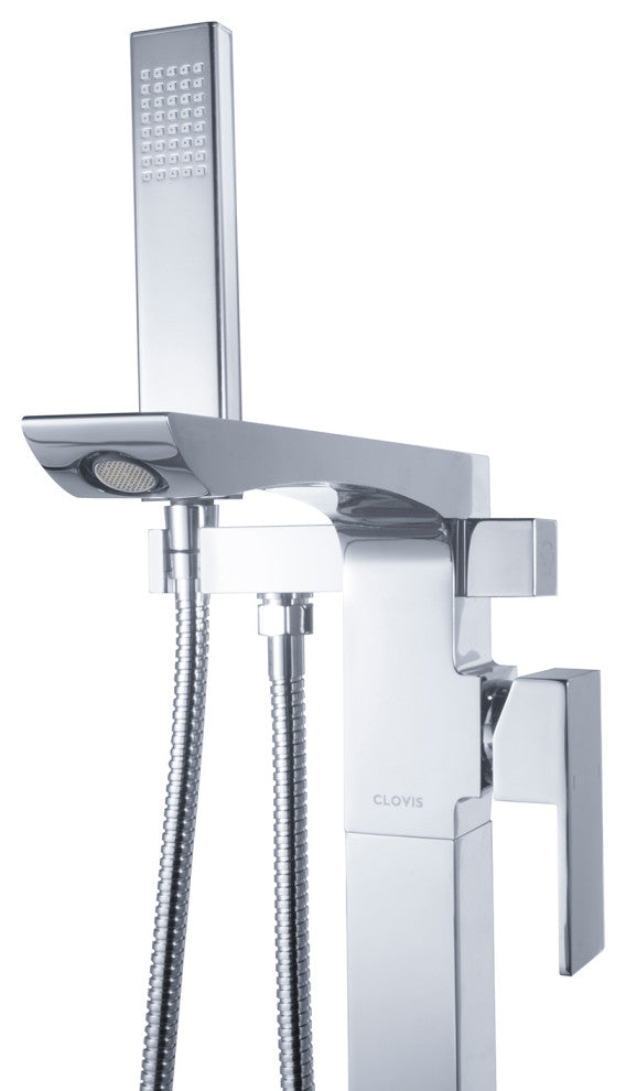 Single Handle Floor Mounted Freestanding Tub Filler, Chrome