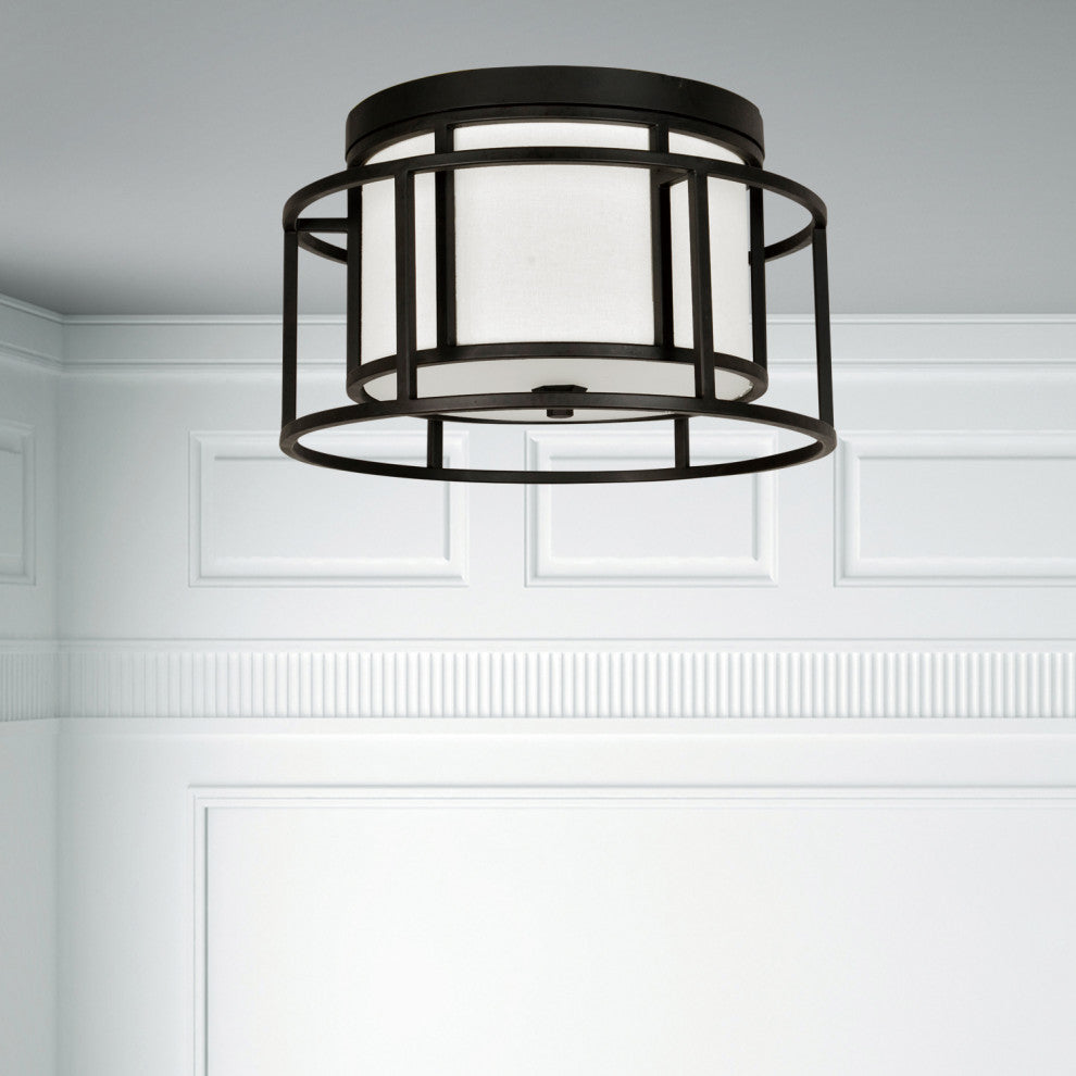 Brian Patrick Flynn - Hulton 2 Light Matte Black Hulton Ceiling Mount