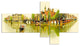 Amsterdam Panoramic View, Cityscape Watercolor Canvas Print, 60"x32", 5 panels