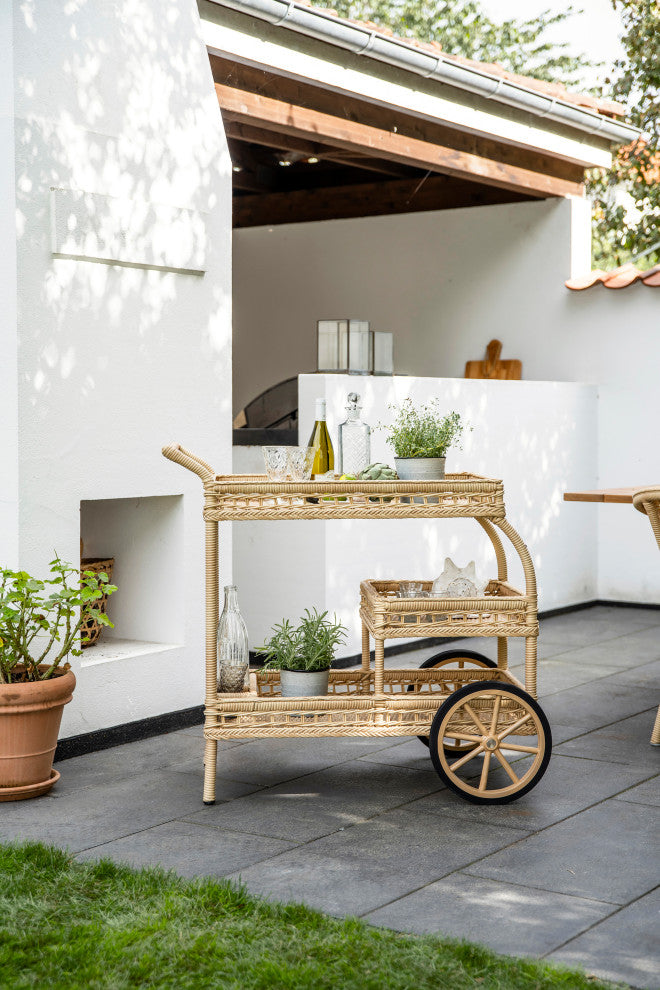 James Bar Cart, Natural Finish