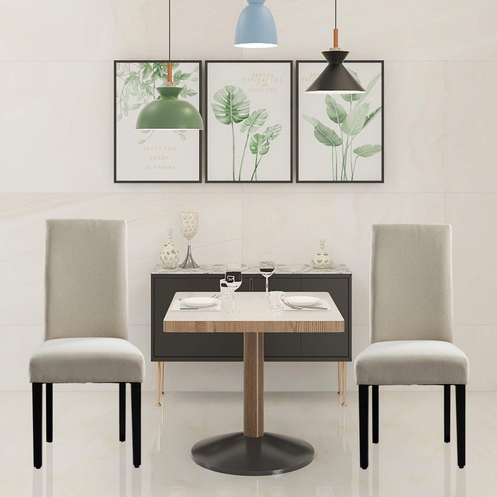 Rochefort Synthetic Leather Armless Set of 2-Pieces Dining Room Accent Chair, Ta