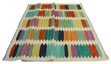 Modern Flatweave Milford Ivory/Red Rug, 5'10x7'11
