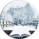 Winter Wonderland, Landscape Contemporary Large Disc Metal Artwork, 23"
