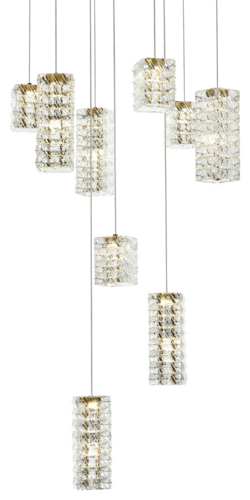Elegant Lighting 3680D9 Aston 24"W Crystal Multi Light Pendant - Satin Gold
