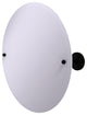 Frameless Round Beveled Edge Tilt Mirror, Matte Black
