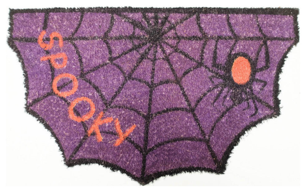Halloween Spooky Spider Diecut Vinyl Back Doormat 18"x30"