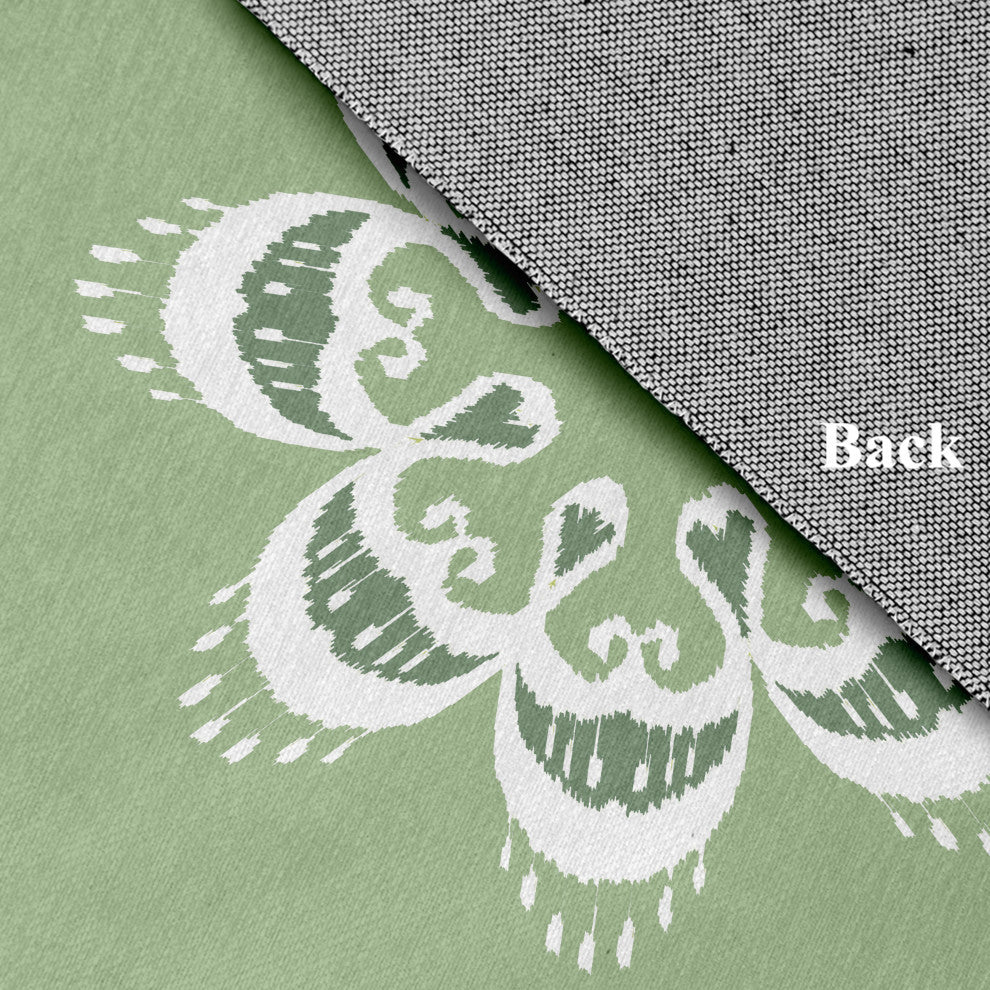 Ikat Mandala Chenille Rug, Sage Green, 5'' Round