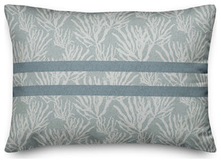 White Coral Blue Stripe on Blue 20 x 14 Spun Poly Pillow