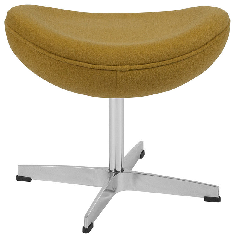 Citron Wool Fabric Ottoman