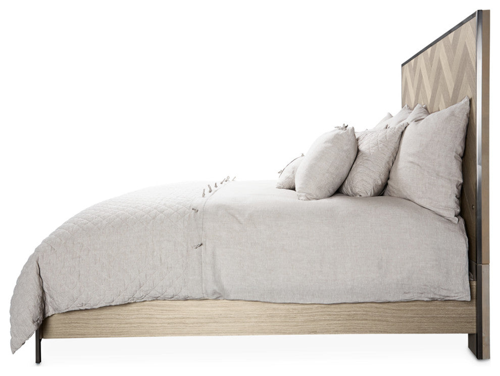 Silverlake Village Cal. King Panel Bed - Washed Oak