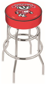 30 L7C1-4 Wisconsin Badger Cushion Seat w/ Double-Ring Chrome Base Bar Stool