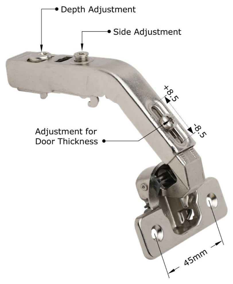 135 Degree Pie Cut Bi-Fold Corner Lazy Susan Self Close Cabinet Hinge, 20 Pack