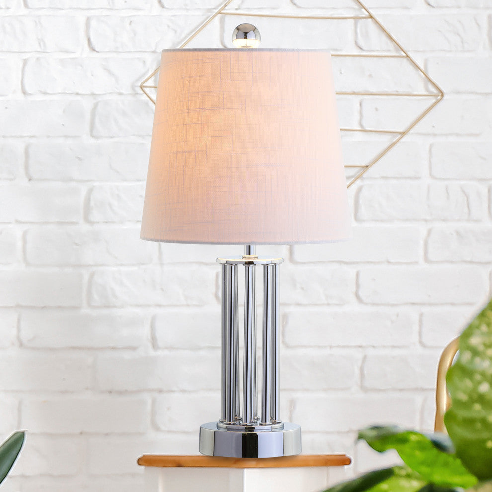 Lillian 18" Metal Mini Table Lamp, Chrome