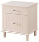 Wooden Nightstand With Two Drawers, White