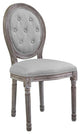 Arise Vintage French Upholstered Fabric Dining Side Chair Light Gray