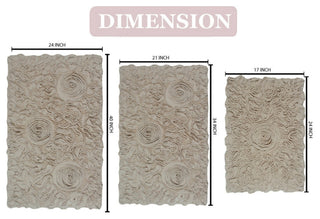 Modesto Collection 100% Cotton Machine Washable Bath Rug, 3-Piece Set, Linen