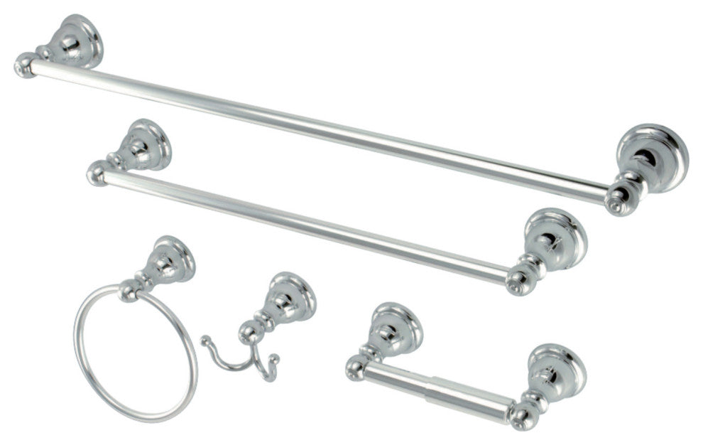 Kingston Brass 5-Piece Bathroom Accessory Set, Polished Chrome