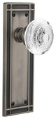 Mission Plate Privacy Crystal Egg and Dart Knob, Antique Pewter, 2.75"