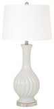 Set of 2 Light Gray Curved Ceramic Table Lamps