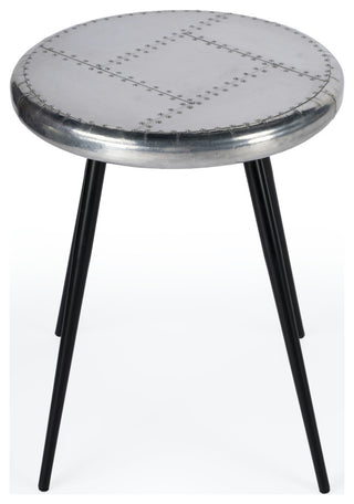 Butler Specialty Company, Midway Aviator Metal Accent Table, Silver