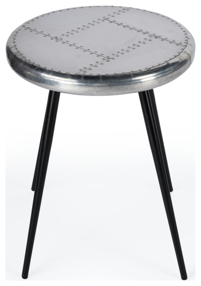 Butler Specialty Company, Midway Aviator Metal Accent Table, Silver