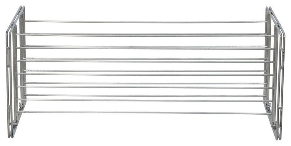 Stackable Two-Tier Metal Shoe Rack for Closet Storage, Silver
