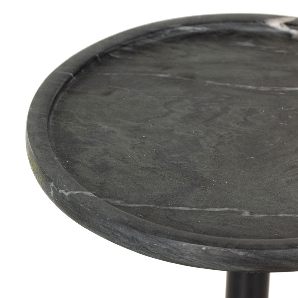 Viola Accent Table-Black Marble