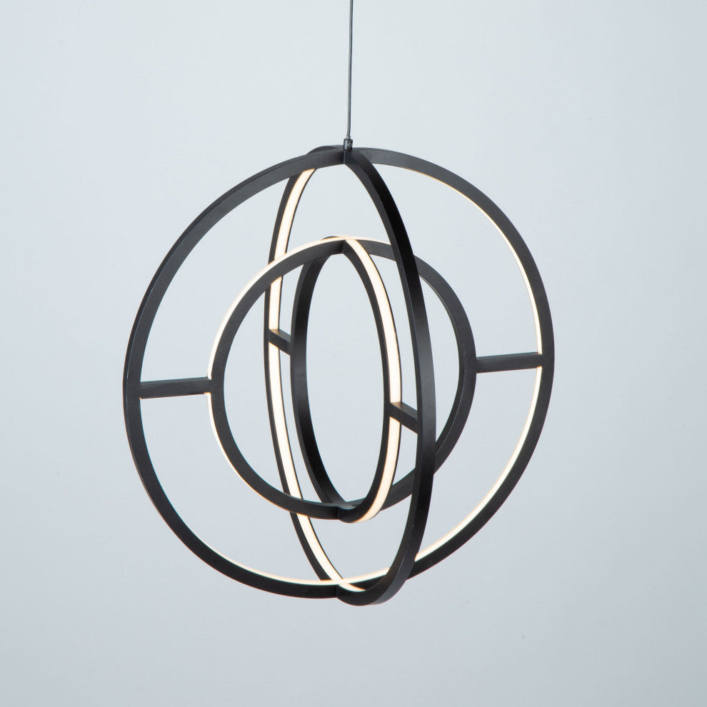 Celestial - LED Orb Chandelier - 35W - 16"D - Matte Black