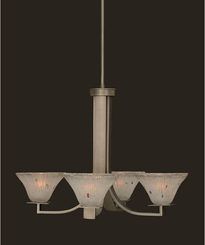 Apollo 4 Light Chandelier In Graphite, 7" Frosted Crystal Glass