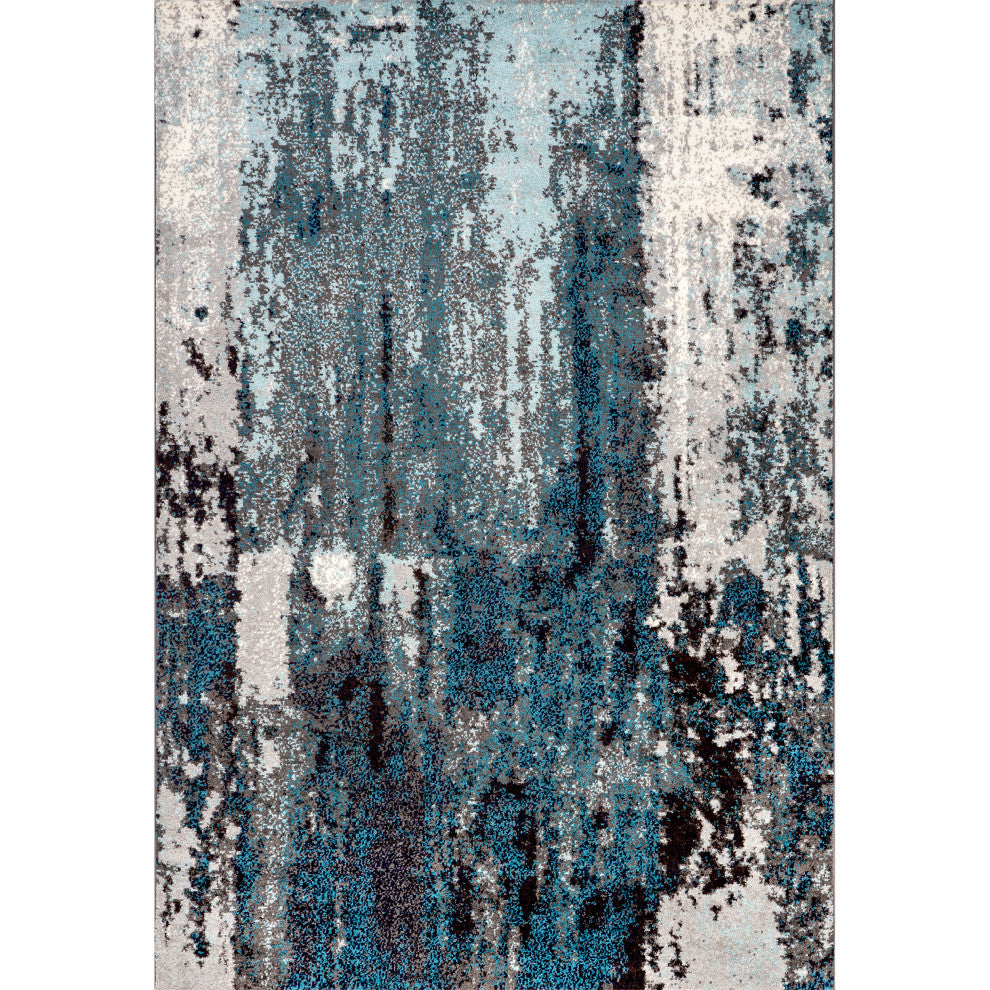 Nuloom Winter Abstract Area Rug, Teal 6'7"x9'