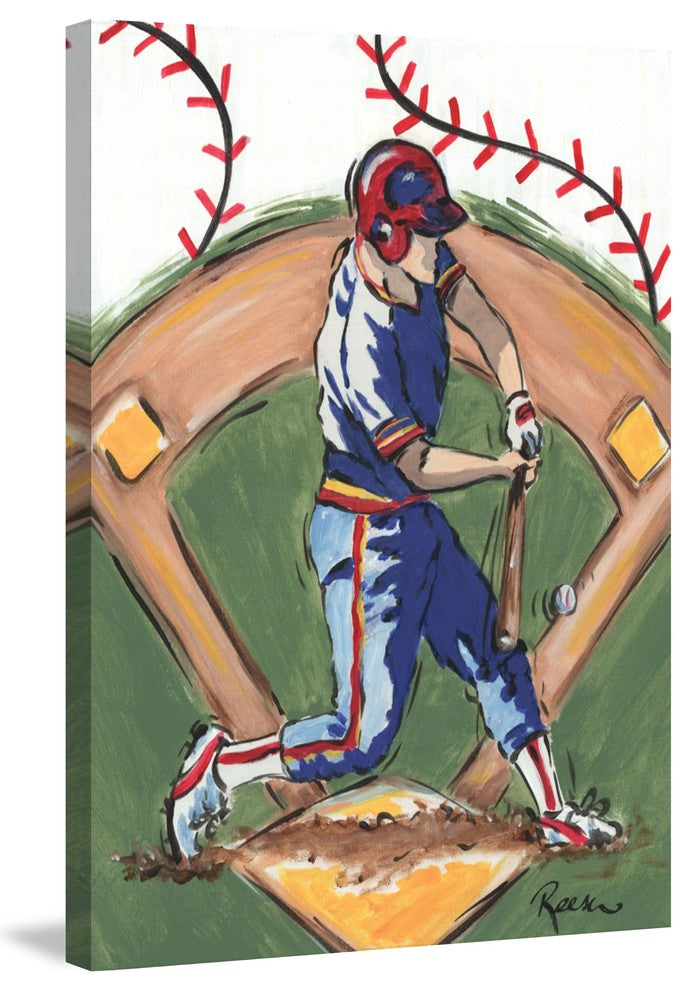 Marmont Hill, "Baseball Player" by Reesa Qualia Painting Wrapped Canvas, 30x45