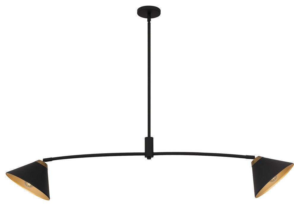Quoizel ALS252 Alscott 2 Light 52"W Linear Chandelier - Matte Black