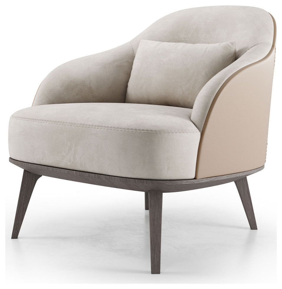 Cliff Lounge Chair, Beige Velvet