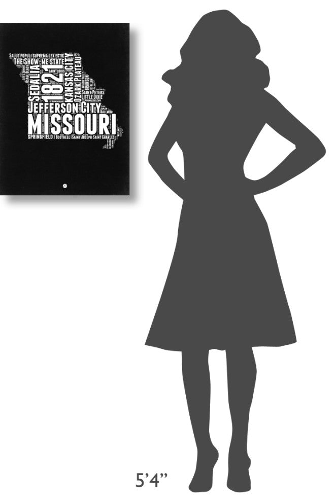 "Missouri Black and White Map" Fine Art Print