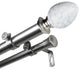 Afra 1" Double Curtain Rod, Satin Nickel, 66-120"
