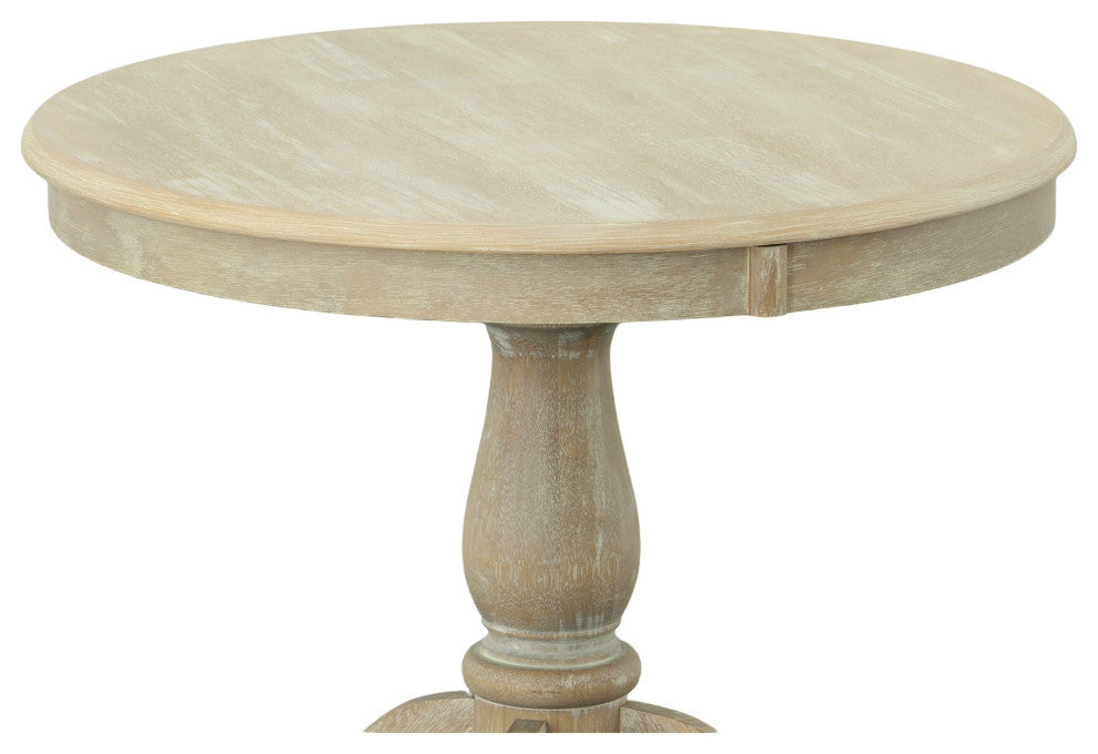Bella 30" Round Pedestal Table, Natural Driftwood