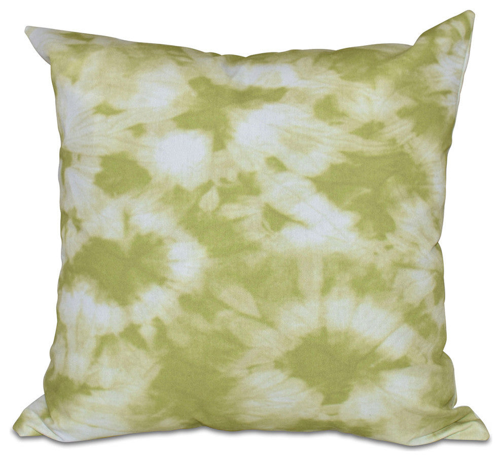 Chillax, Geometric Print Pillow, Light Green, 26"x26"