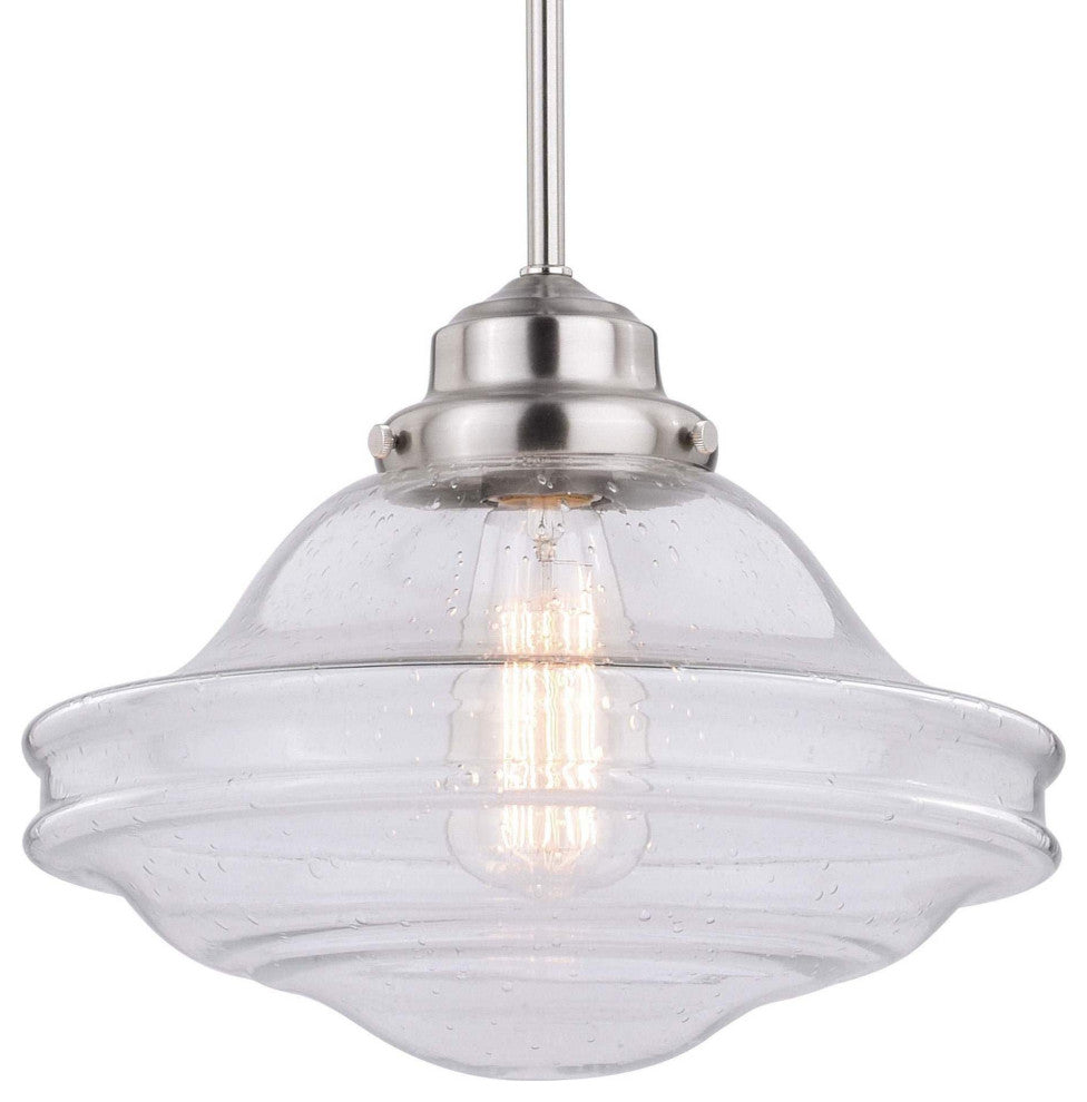 Vaxcel Lighting P0242 Huntley 1 Light 12"W Pendant - Satin Nickel