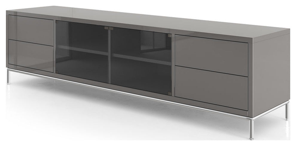 Lenox Media Cabinet, Glossy Dark Gull Gray