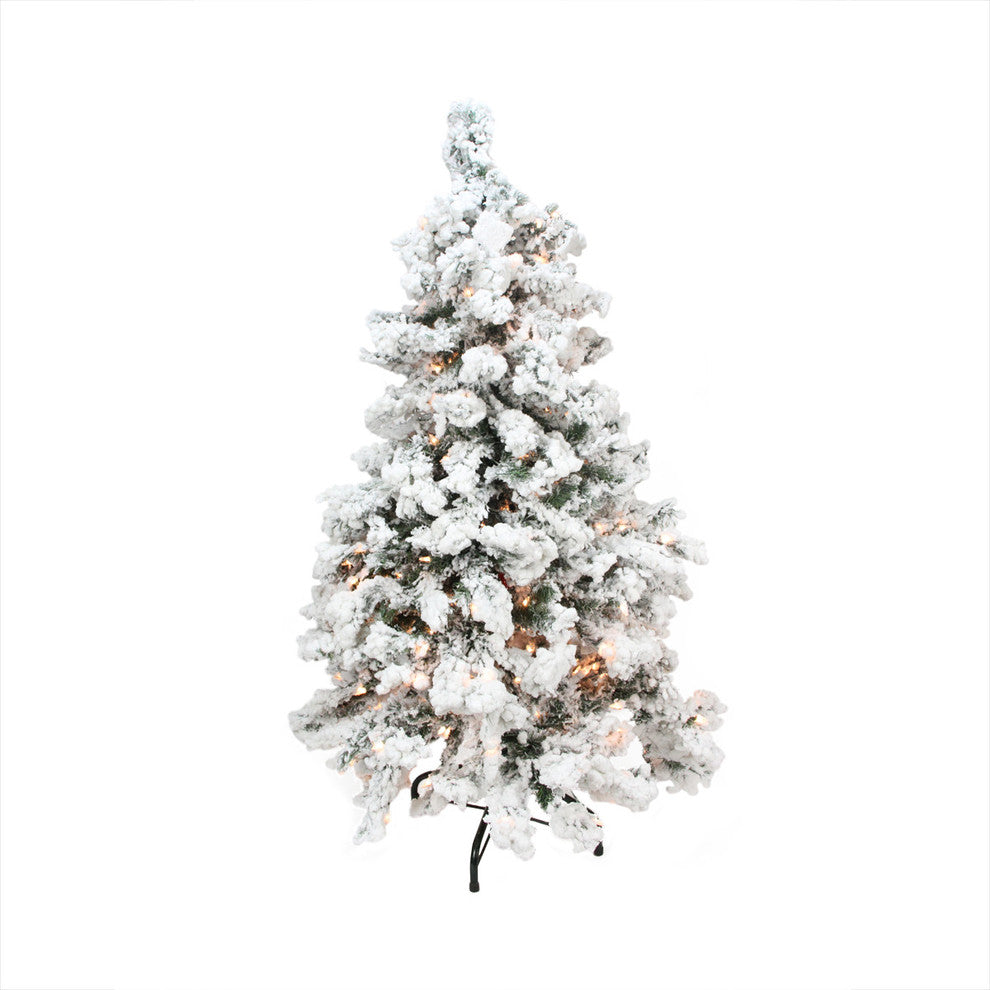 Flocked Tree 270 Tips 250 Clear Lights, 4.5'x29"