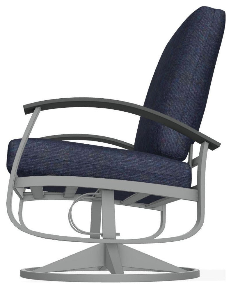 Belle Isle Cushion Outdoor Swivel Rocker, Indigo/Graphite